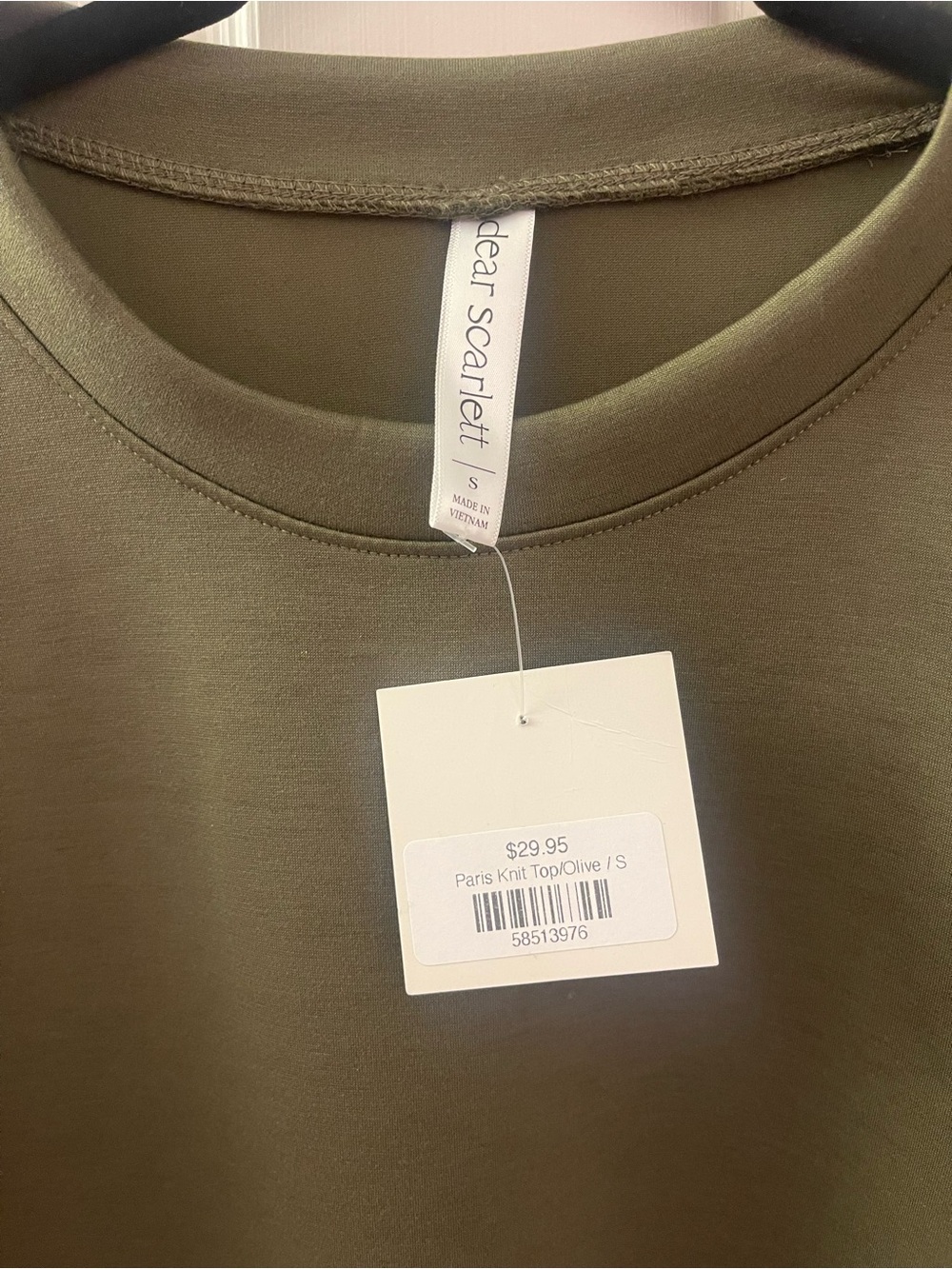 Boxy Short Sleeve Crew Tee — Olive Green by BLVD - Picture 2 of 5